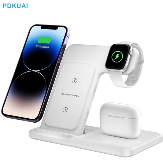 3 In 1 Wireless Charger Stand - 20W Fast Charging for iPhone 14/13/12 Series, Apple Watch 8/7/6, AirPods Pro